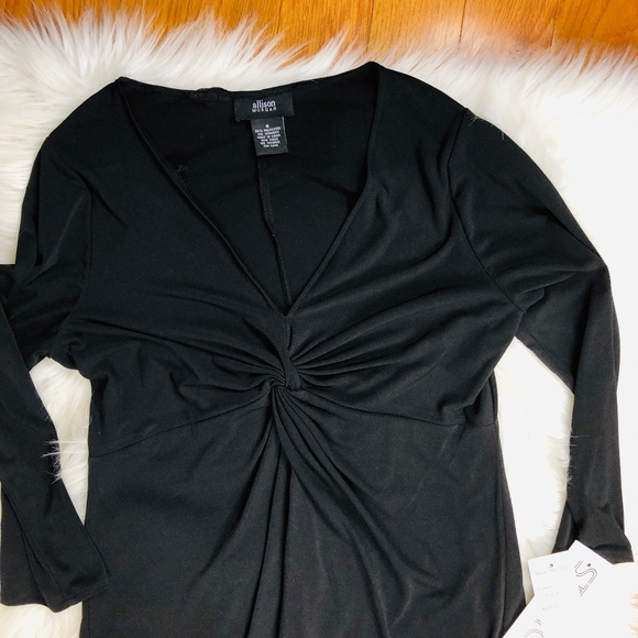 NWT Allison Morgan Front Tie Career Dress, Black S - Picture 4 of 7